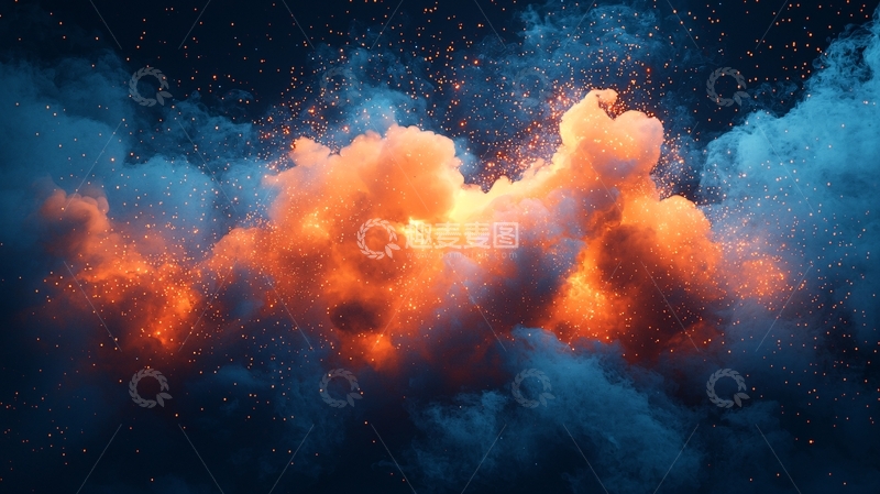 高清大图下载【趣麦麦图】奇幻云朵星空夜景