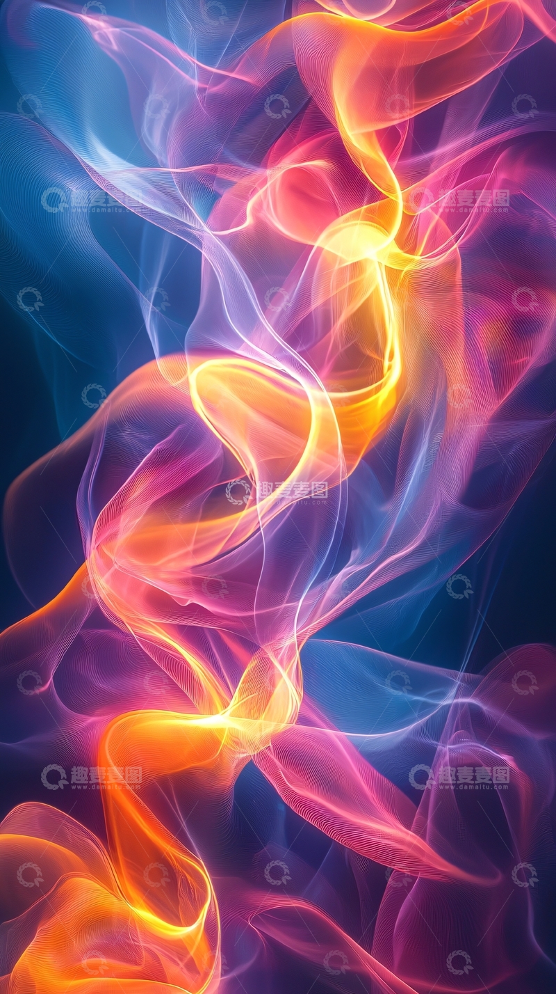 高清大图下载【趣麦麦图】绚丽光晕交织流动