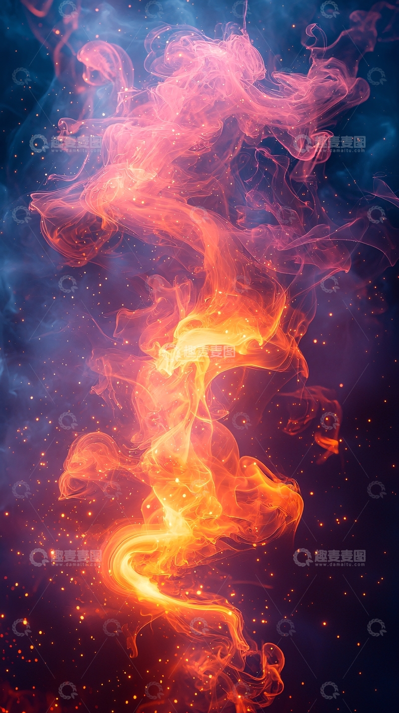 高清大图下载【趣麦麦图】火焰般的烟雾弥漫