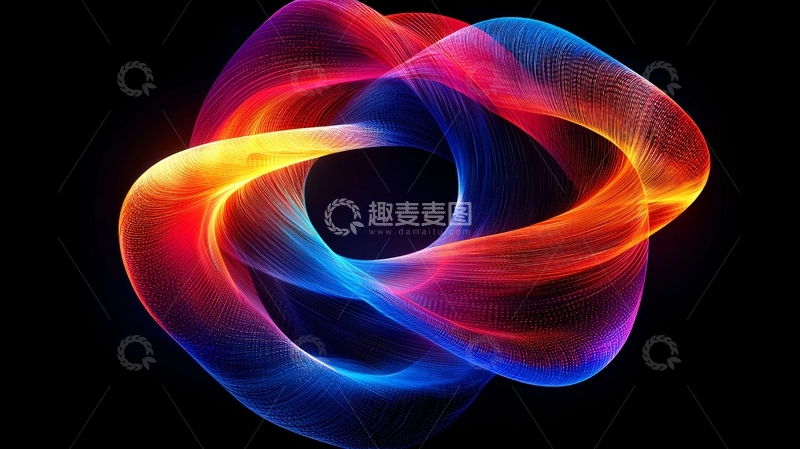 高清大图下载【趣麦麦图】色彩交织的抽象漩涡