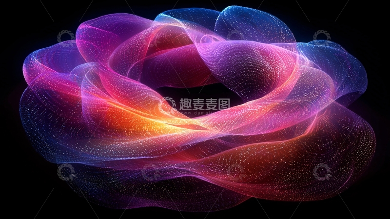 高清大图下载【趣麦麦图】抽象彩色光线花朵