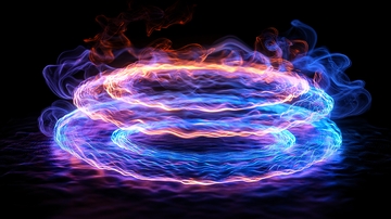 蓝色紫色能量环绕效果