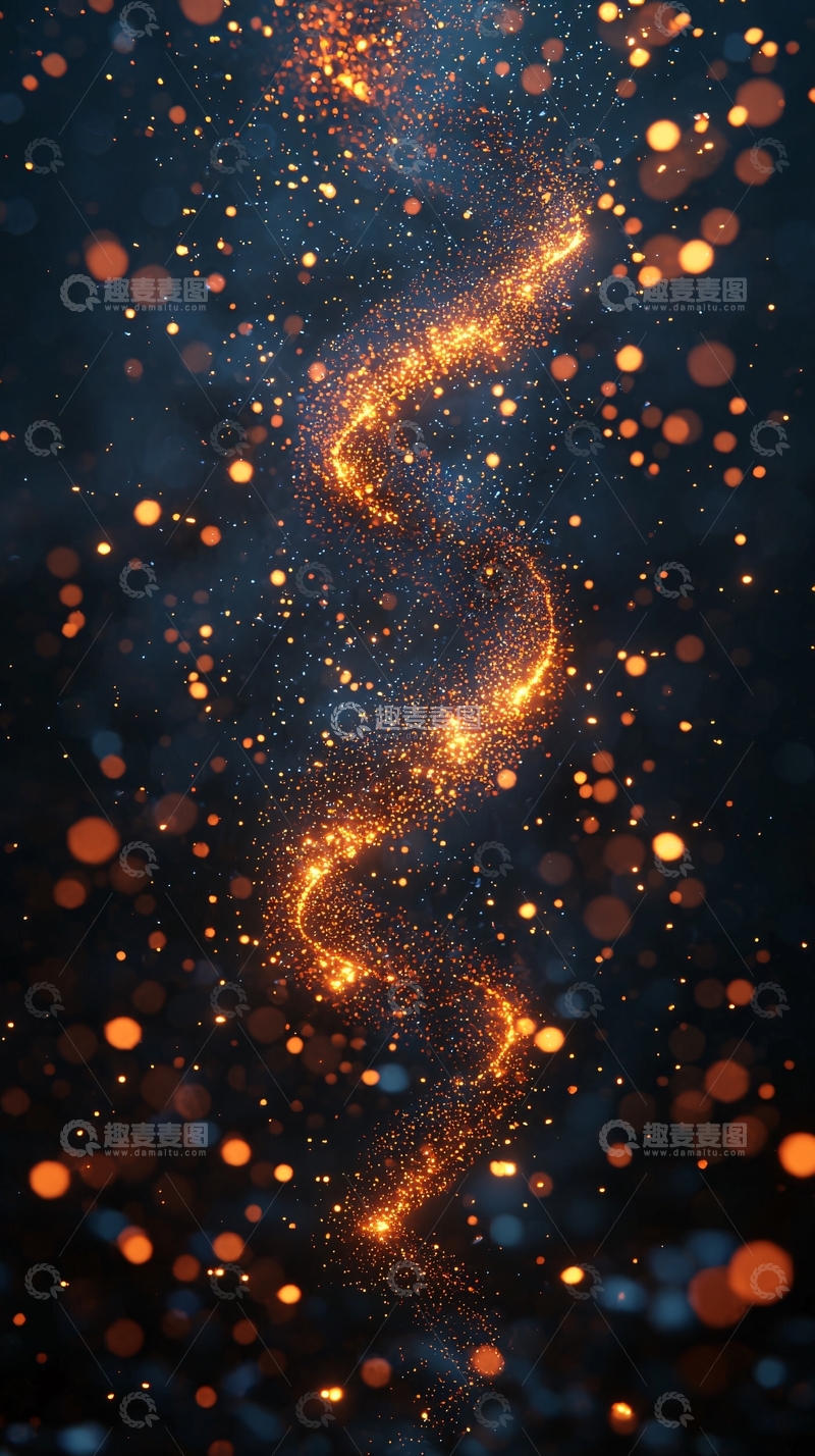高清大图下载【趣麦麦图】金色光点旋转