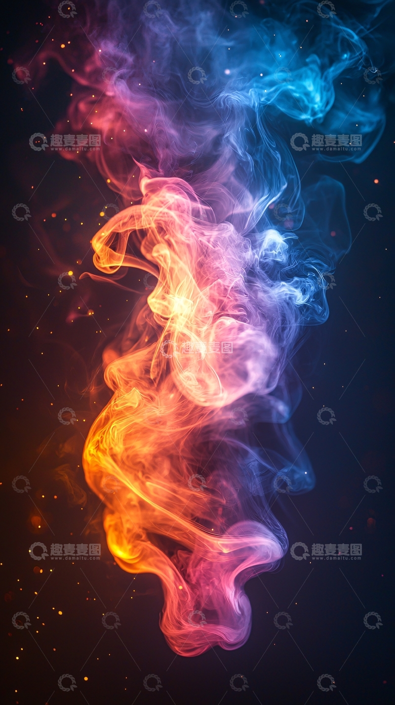 高清大图下载【趣麦麦图】彩色烟雾弥漫的抽象背景