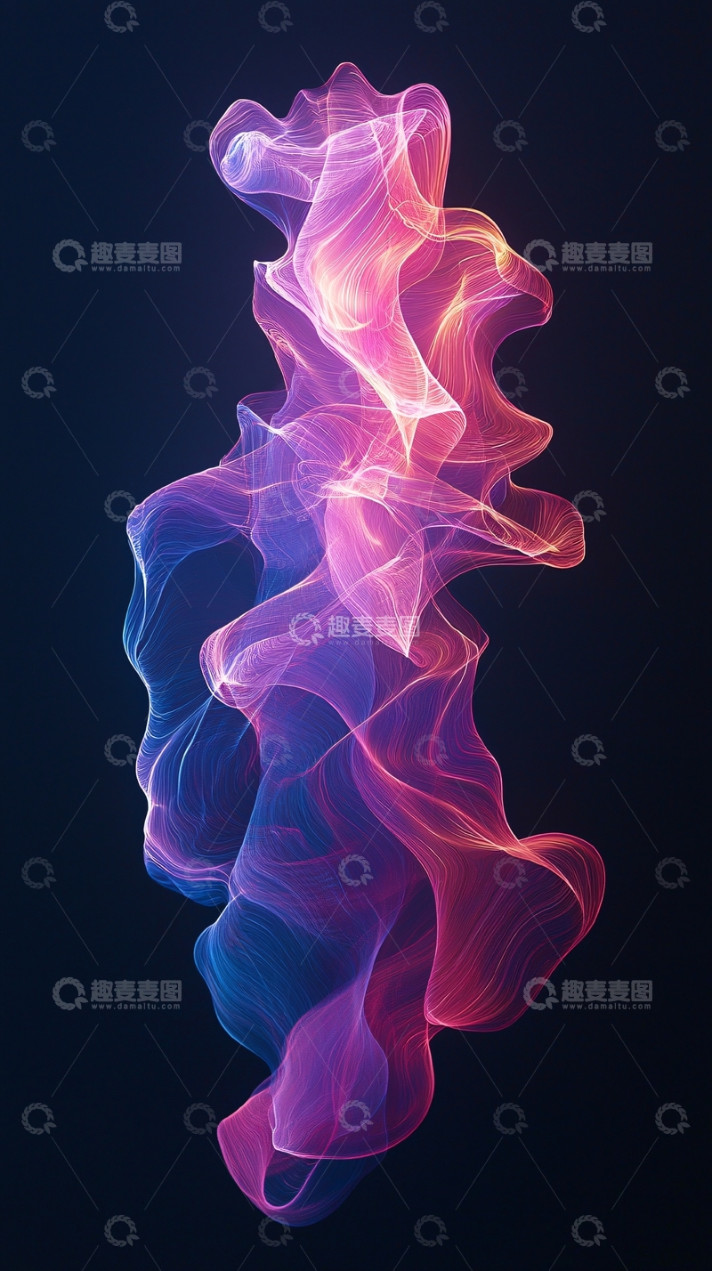 高清大图下载【趣麦麦图】抽象色彩流动线条