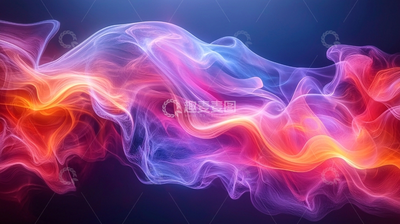 高清大图下载【趣麦麦图】彩色烟雾流动抽象背景