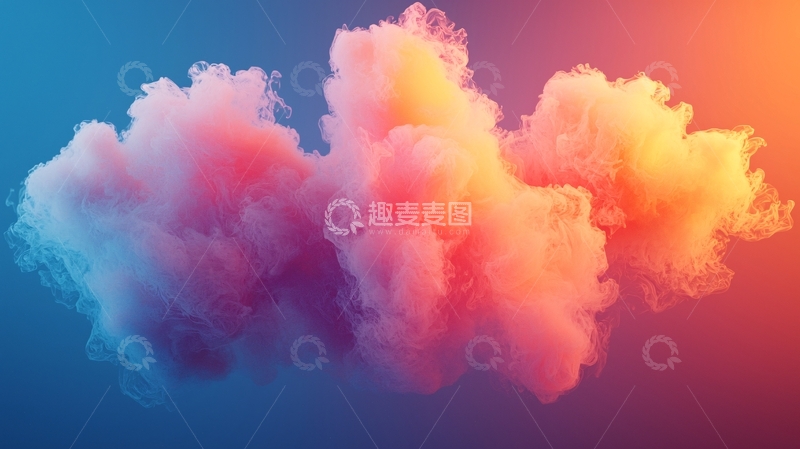 高清大图下载【趣麦麦图】彩色烟雾云朵背景