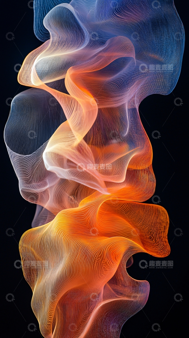 高清大图下载【趣麦麦图】抽象渐变彩色烟雾