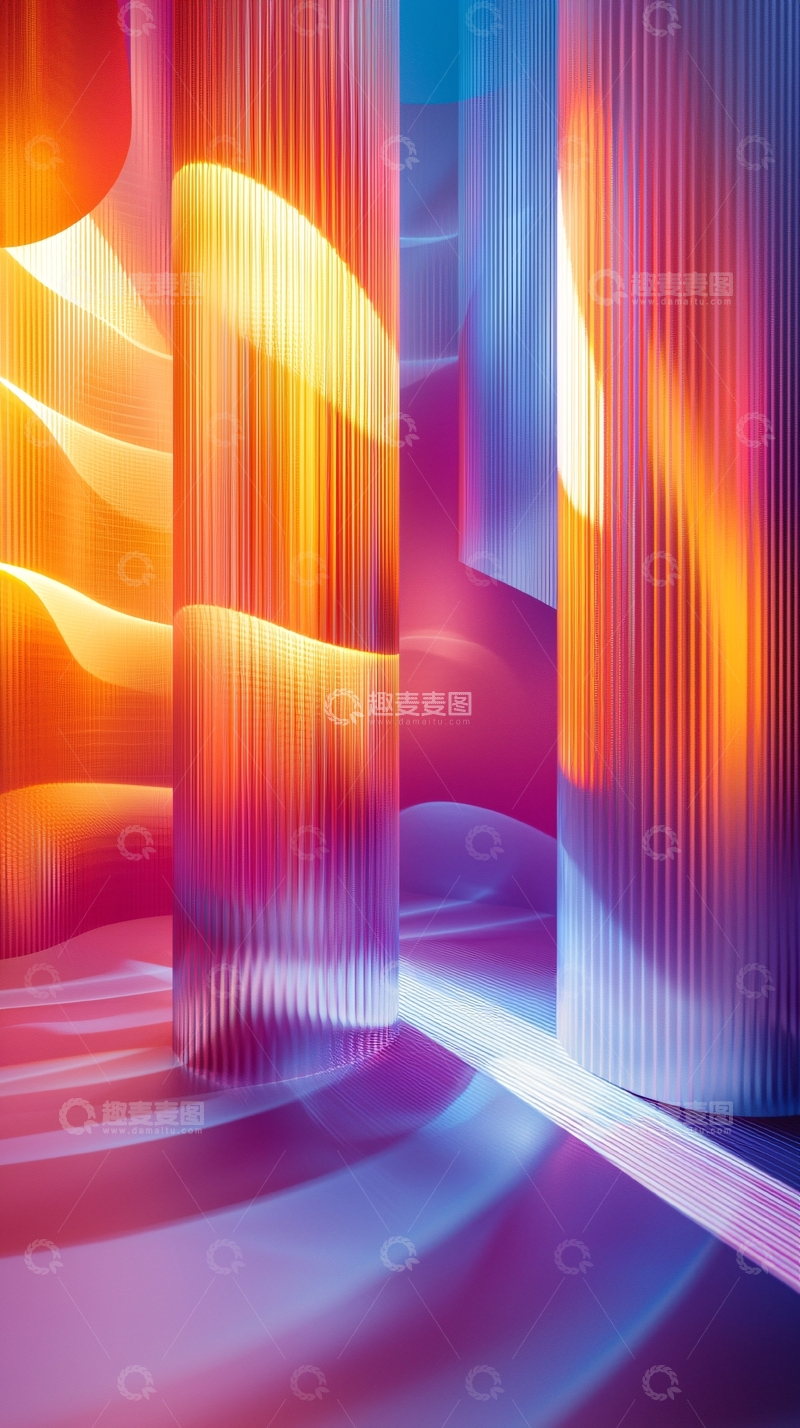 高清大图下载【趣麦麦图】彩色光柱高清图片