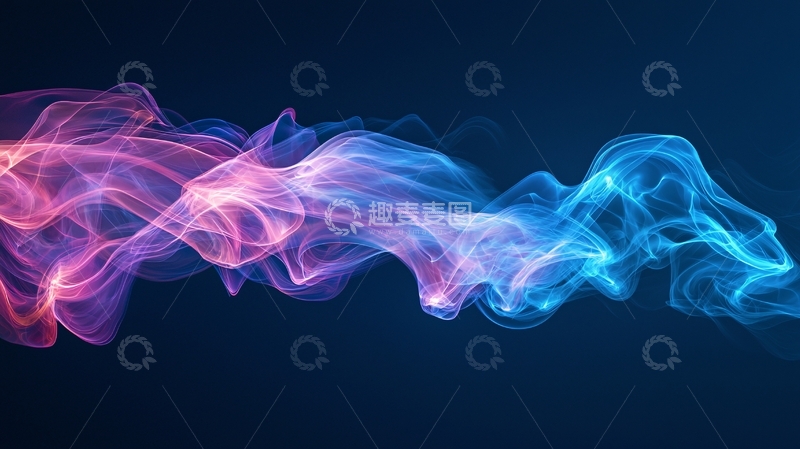 高清大图下载【趣麦麦图】蓝色粉色交织的烟雾