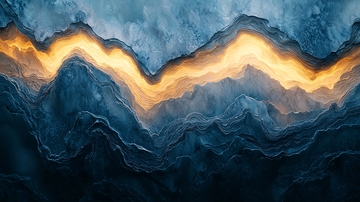 蓝色山脉金色光带