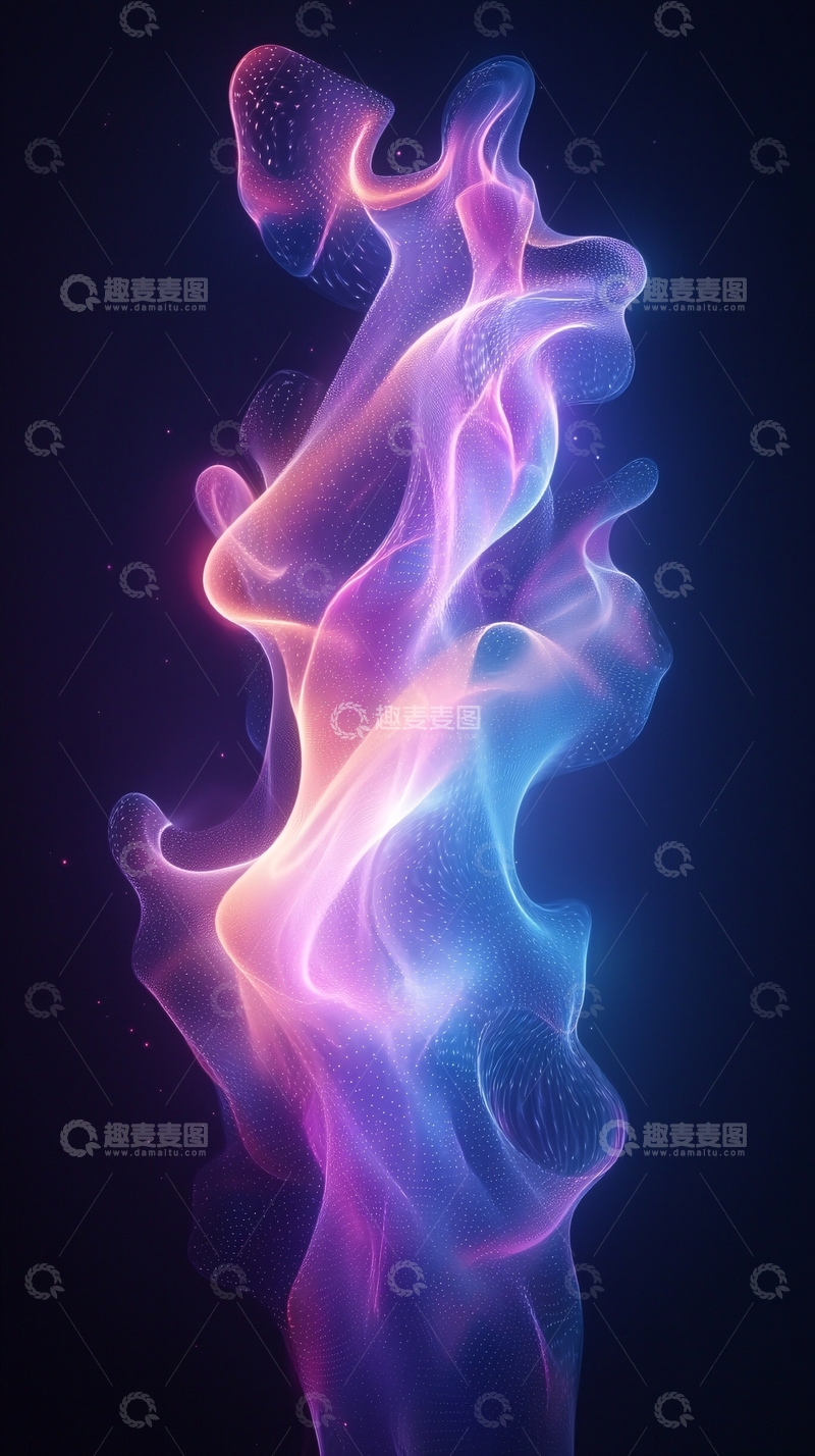 高清大图下载【趣麦麦图】彩色光雾状流动抽象背景