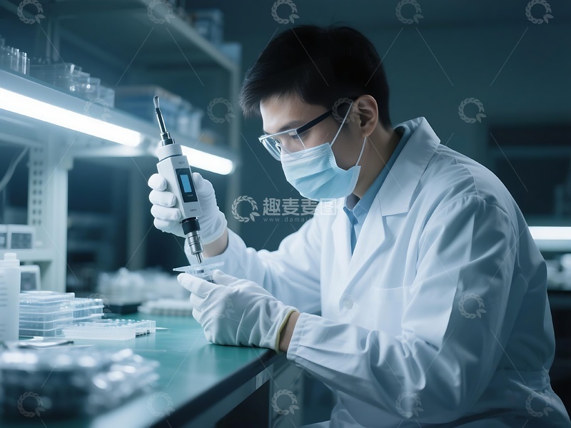 高清大图下载【趣麦麦图】科研人员实验室专注实验操作