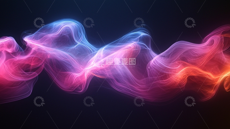 高清大图下载【趣麦麦图】彩色烟雾波浪抽象背景