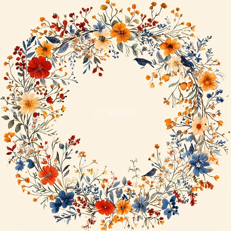 高清大图下载【趣麦麦图】彩色花环高清图片