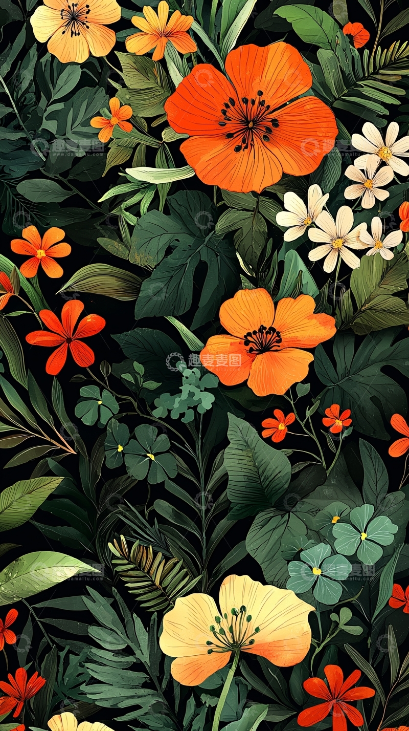高清大图下载【趣麦麦图】色彩鲜艳的花卉植物