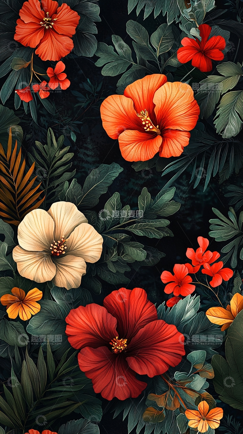 高清大图下载【趣麦麦图】热带植物花卉