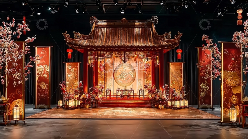 高清大图下载【趣麦麦图】华丽中式舞台布景