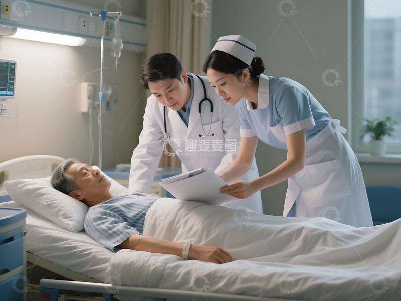 高清大图下载【趣麦麦图】医生诊室与患者交流诊断画面1