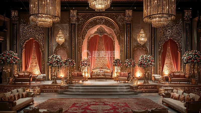 高清大图下载【趣麦麦图】奢华的婚礼舞台背景