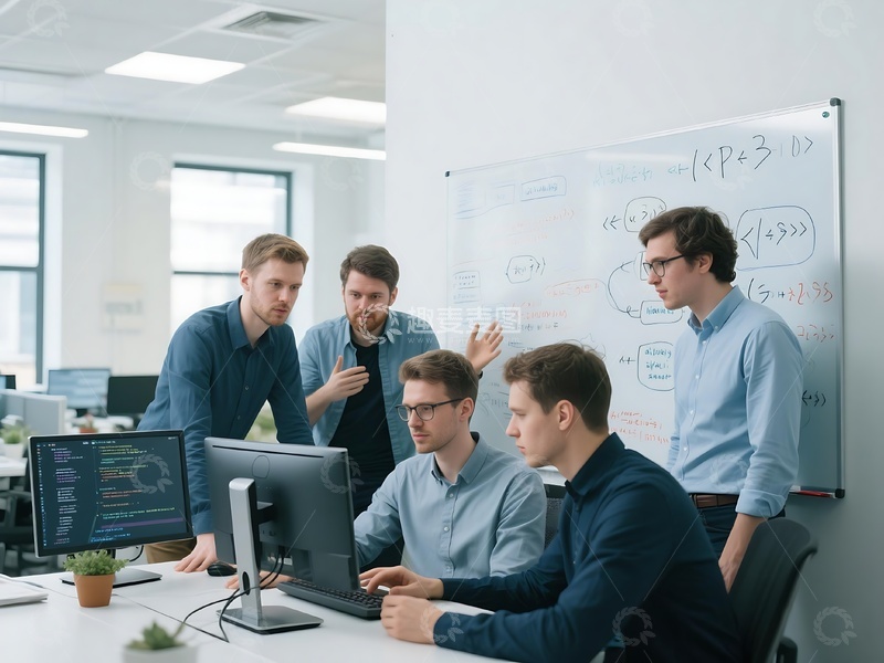 高清大图下载【趣麦麦图】工程师团队办公室图纸规划讨论