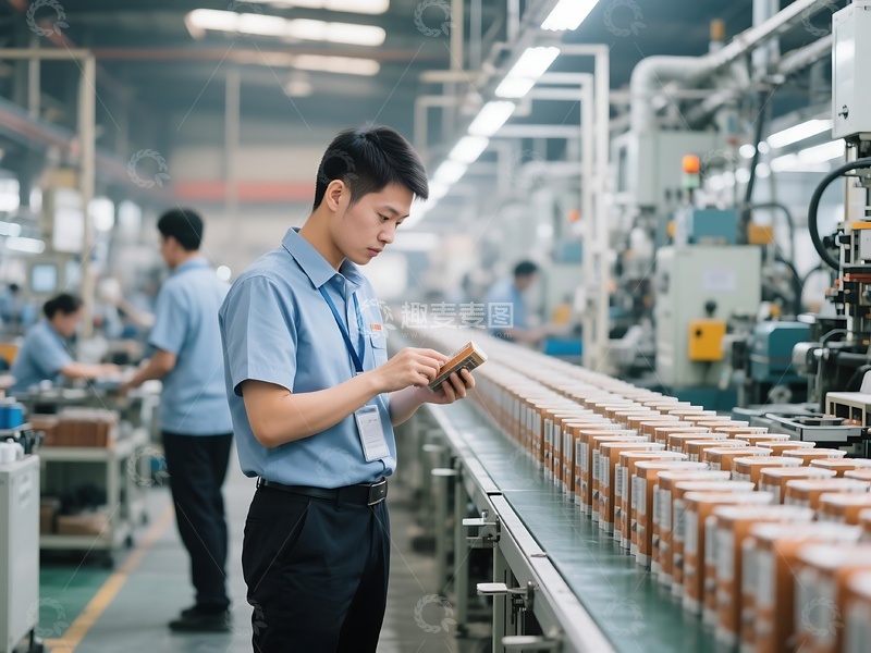 高清大图下载【趣麦麦图】工人生产线产品质量巡检画面