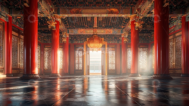高清大图下载【趣麦麦图】恢弘大气的古代宫殿内部
