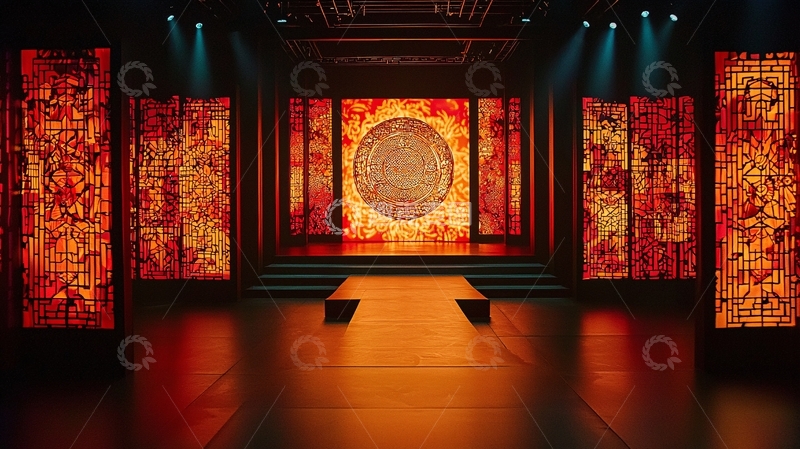 高清大图下载【趣麦麦图】舞台背景墙火焰纹理