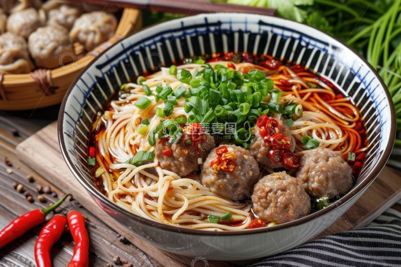高清大图下载【趣麦麦图】肉丸子拉面美食