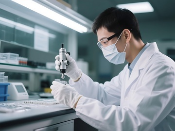 科研人员实验室精密仪器操作瞬间