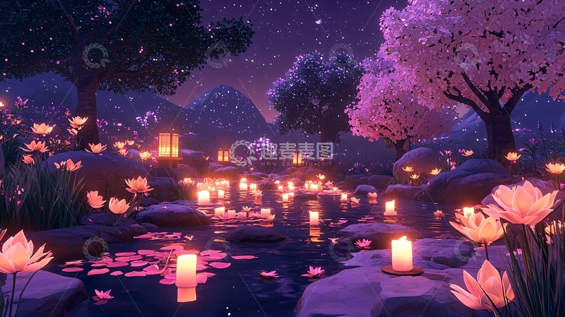 高清大图下载【趣麦麦图】梦幻夜景高清图片