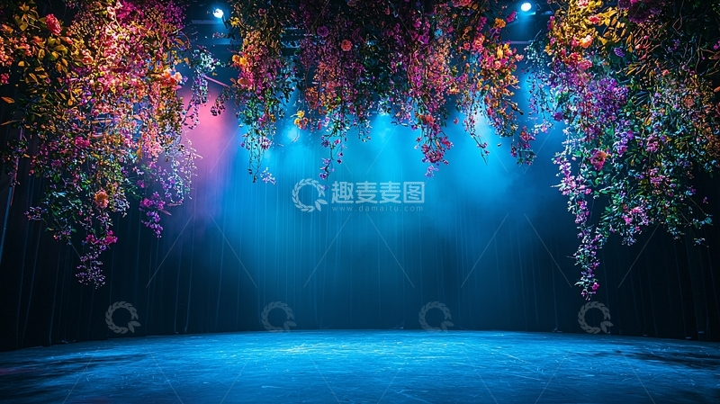 高清大图下载【趣麦麦图】花卉装饰舞台背景