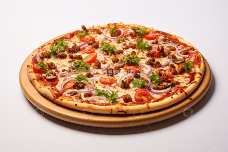 高清大图下载【趣麦麦图】牛肉西红柿披萨