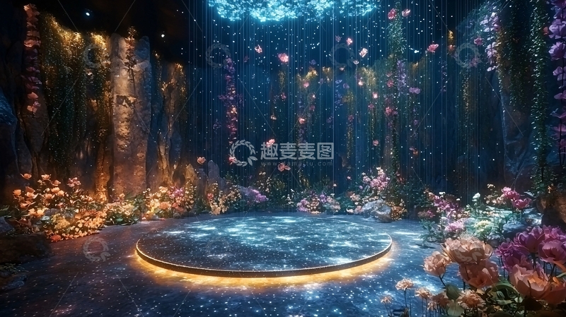 高清大图下载【趣麦麦图】梦幻森林舞台背景