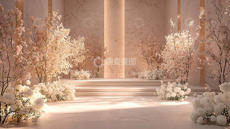 高清大图下载【趣麦麦图】浅色系浪漫婚礼场景