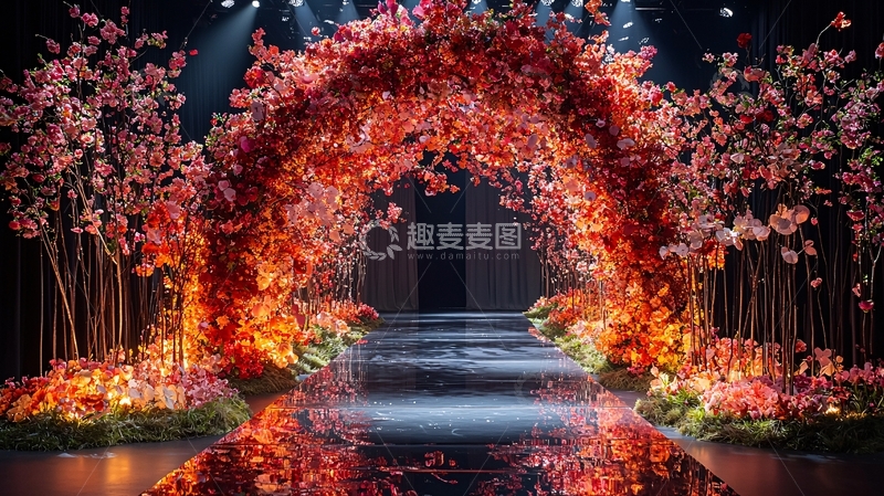 高清大图下载【趣麦麦图】鲜花拱门舞台场景