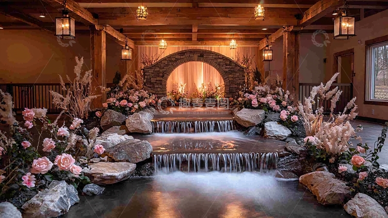 高清大图下载【趣麦麦图】室内水景婚礼舞台