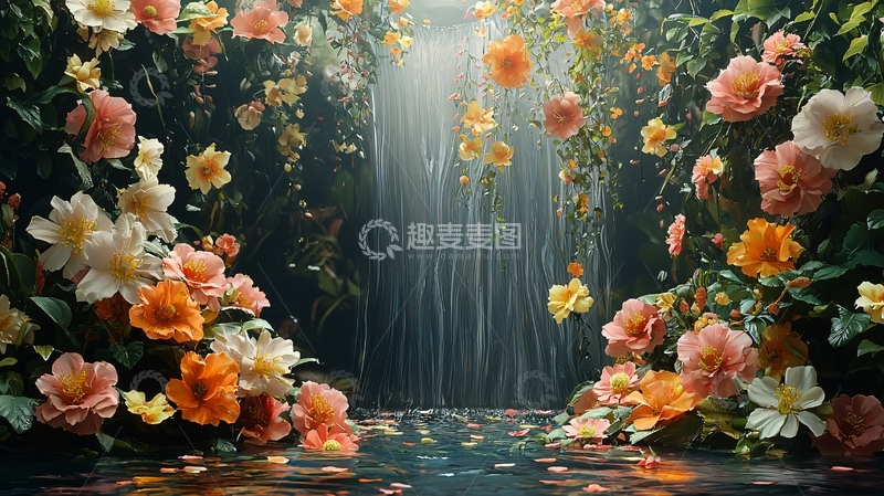 高清大图下载【趣麦麦图】繁花盛开的梦幻花园