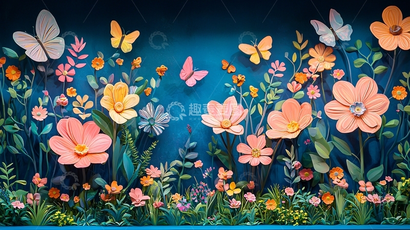 高清大图下载【趣麦麦图】花卉与蝴蝶高清图片