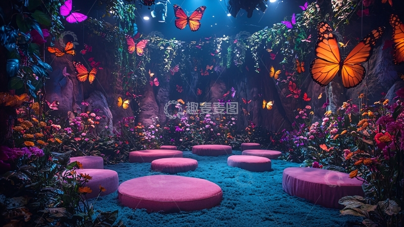 高清大图下载【趣麦麦图】梦幻蝴蝶花园