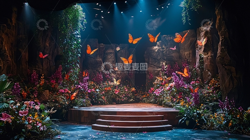 高清大图下载【趣麦麦图】奇幻森林舞台背景