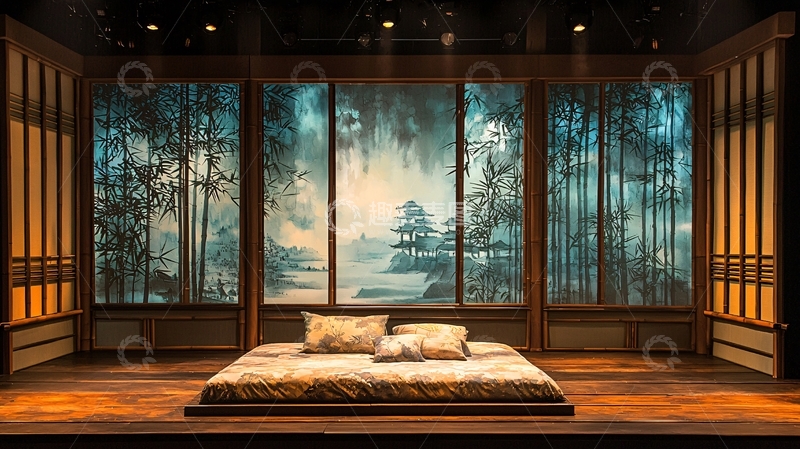 高清大图下载【趣麦麦图】中式风格卧室床榻