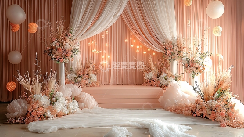 高清大图下载【趣麦麦图】浪漫淡雅的婚礼舞台背景