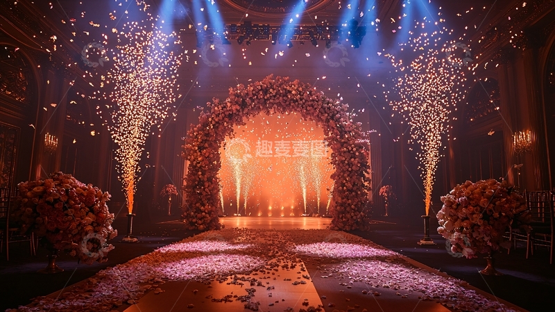 高清大图下载【趣麦麦图】婚礼现场烟花绽放