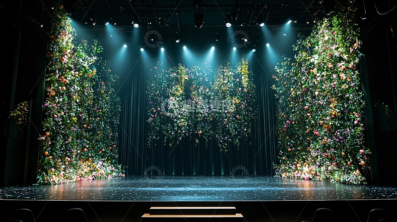 高清大图下载【趣麦麦图】舞台绿色植物装饰