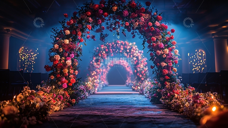 高清大图下载【趣麦麦图】鲜花拱门隧道