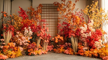 秋日色调花卉装饰背景