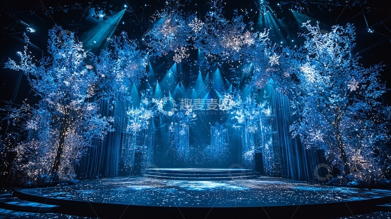 高清大图下载【趣麦麦图】蓝色梦幻舞台背景