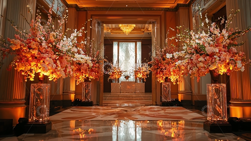 高清大图下载【趣麦麦图】豪华酒店大堂花艺摆设
