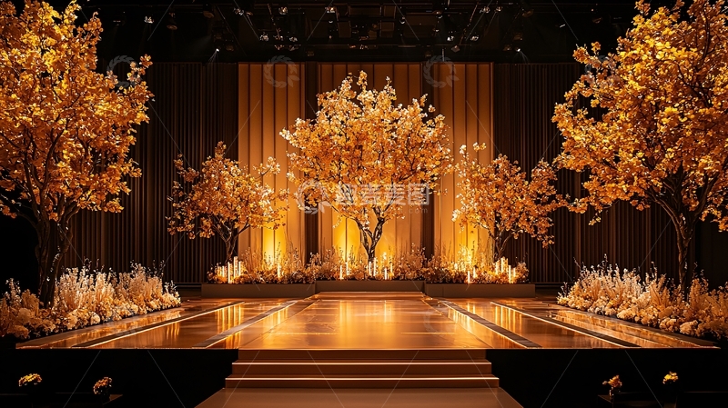 高清大图下载【趣麦麦图】金色舞台布景